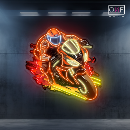 Flaming Rider Artwork Led Neon Sign