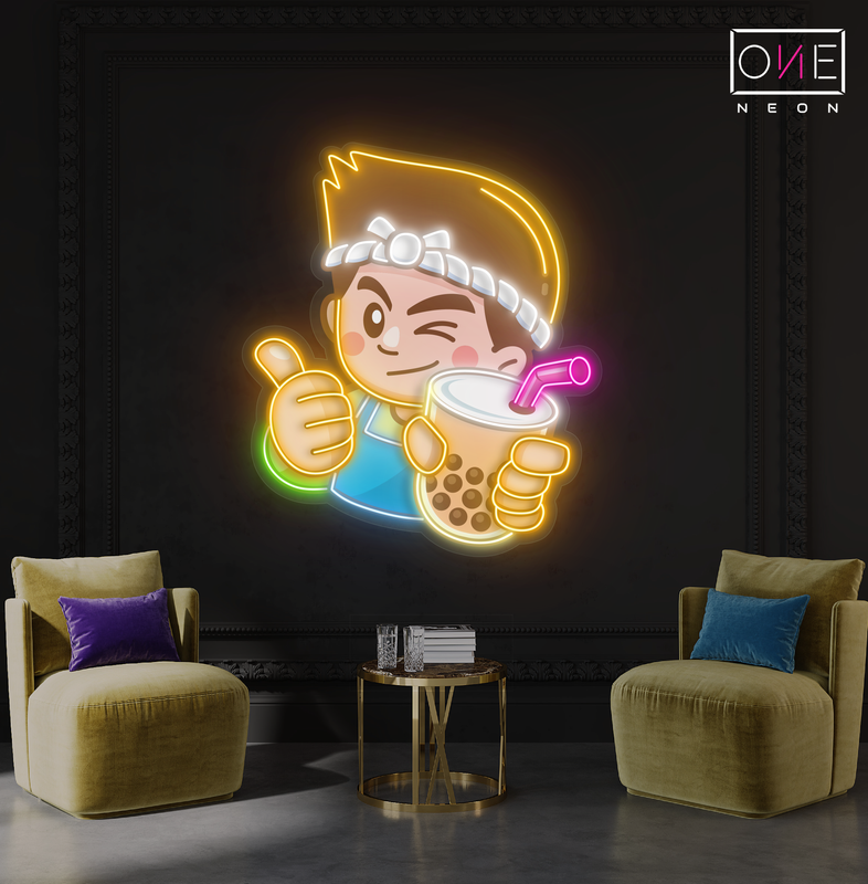 Bubble Tea Buddy Artwork Led Neon Sign