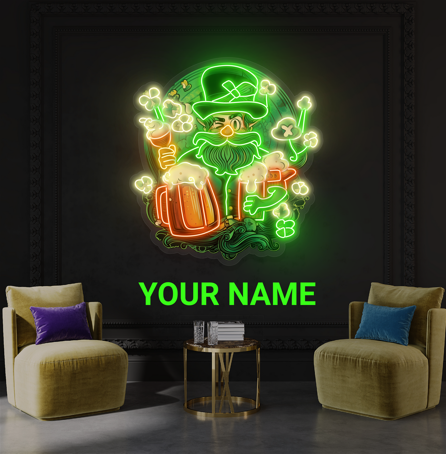 Lucky Leprechaun Brew Artwork Led Neon Sign