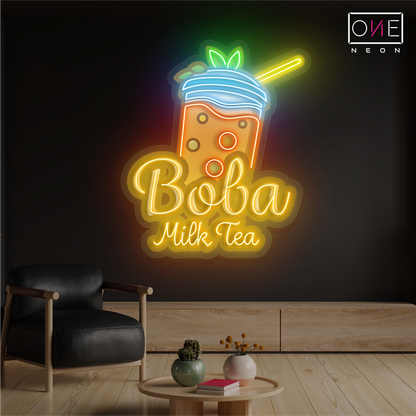 Boba Milk Tea  Artwork Led Neon Sign