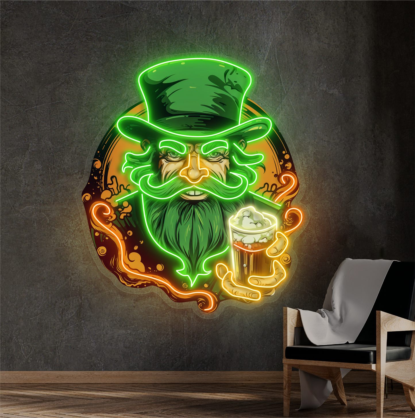 Green Beard Brew Artwork Led Neon Sign