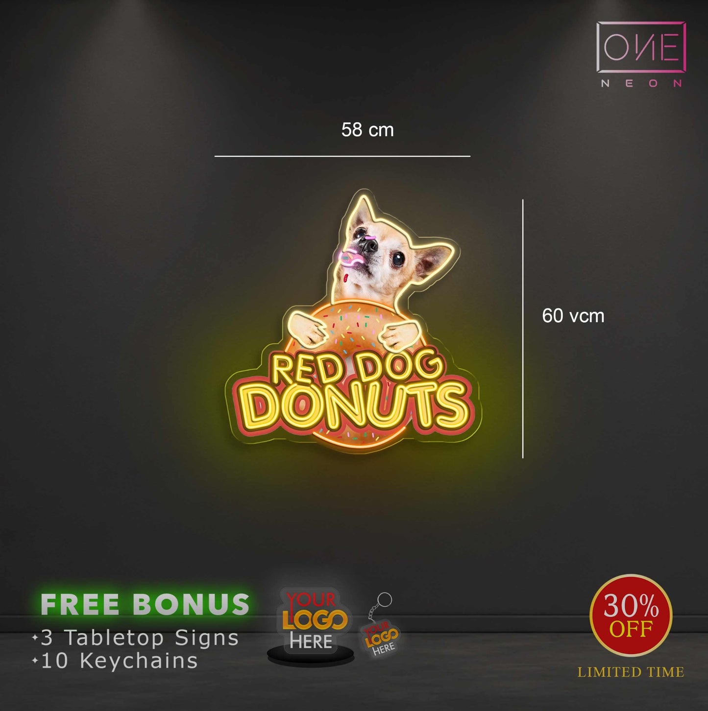 RED DOG DONUTS | LED Neon Sign
