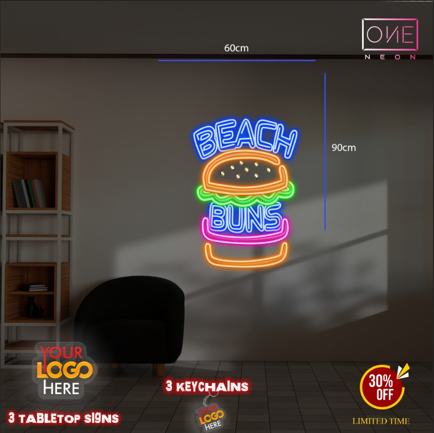 Beach buns Rockingham  | LED Neon Sign ( 2 signs) ( both)