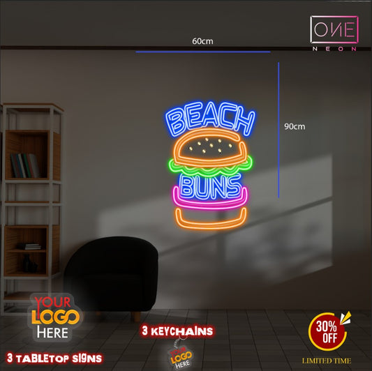 Beach buns Rockingham  | LED Neon Sign ( 2 signs) ( both)