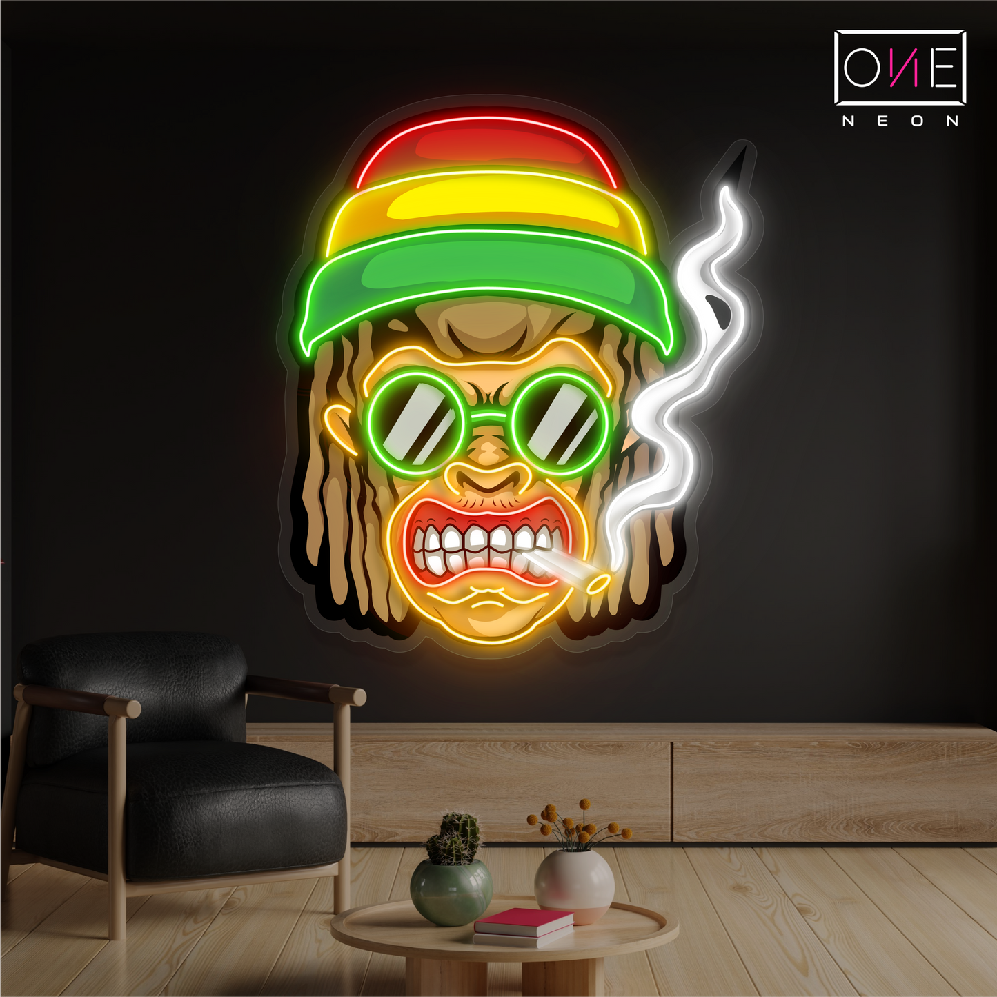 Enseigne au néon à LED Rasta Vibes Artwork