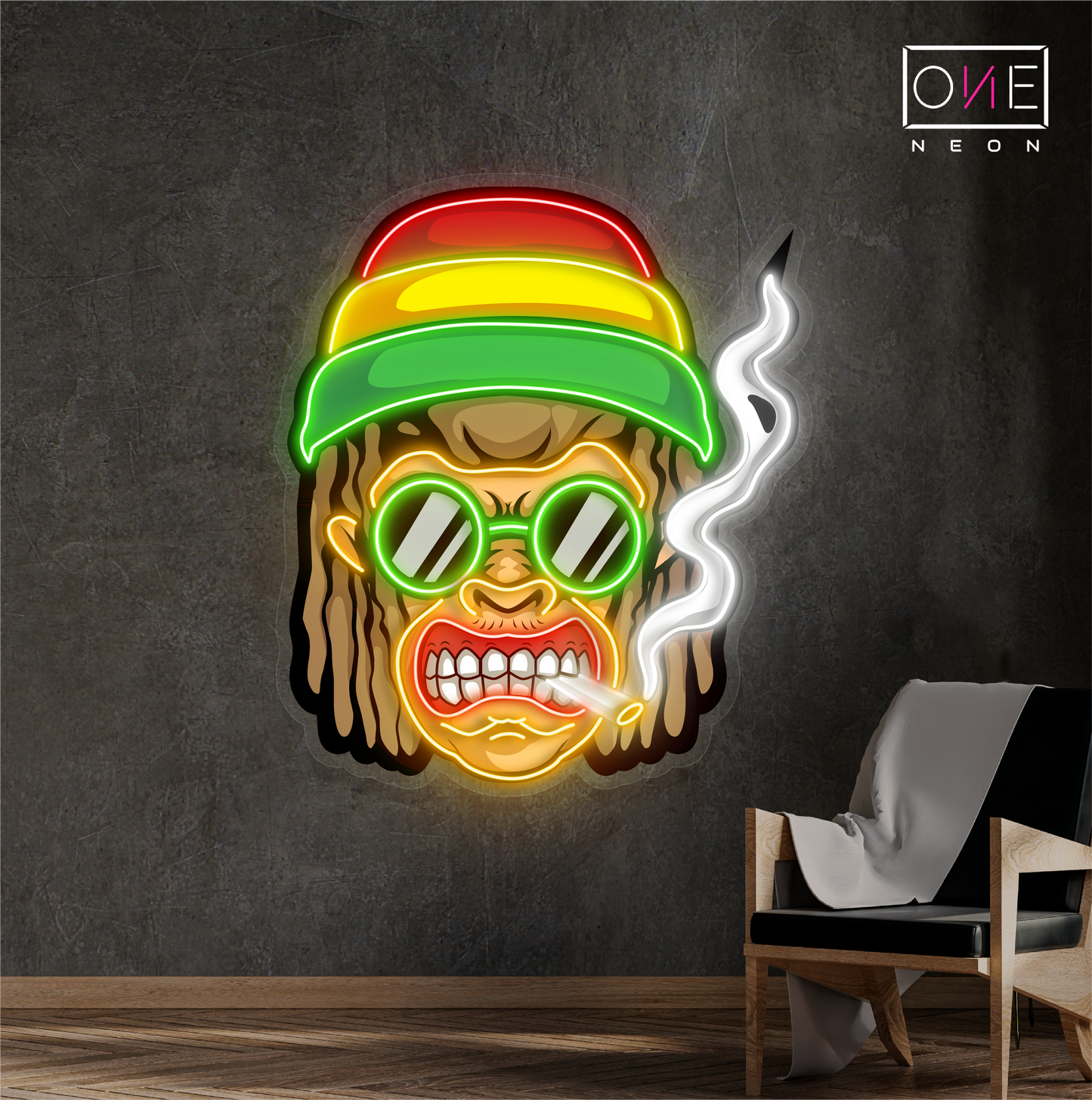 Enseigne au néon à LED Rasta Vibes Artwork