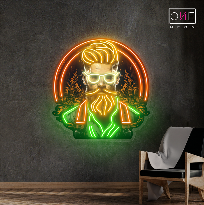 Bearded Gentleman Artwork Led Neon Sign