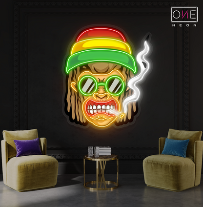 Enseigne au néon à LED Rasta Vibes Artwork