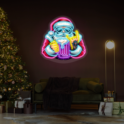 Merry Santa Cheers LED Neon Sign