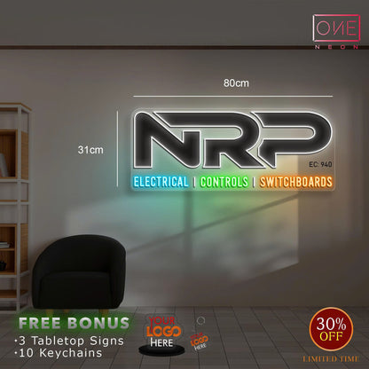 NRP logo | LED Neon Sign (2 signs outdoor + 2 signs indoor)