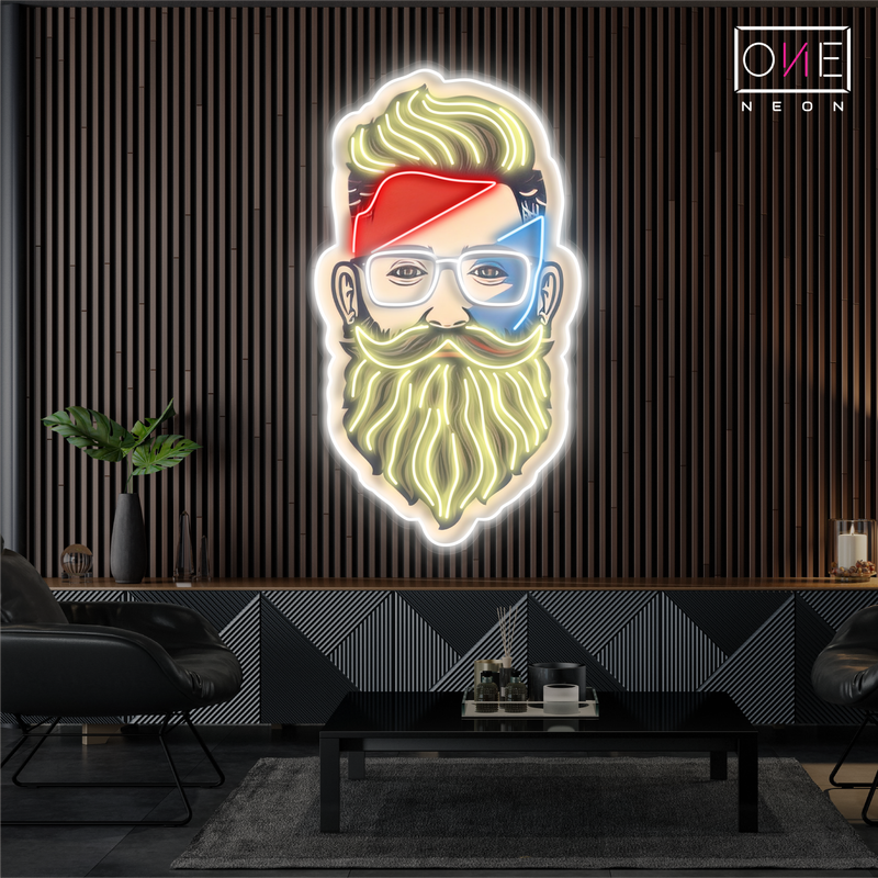 Bearded Barber Artwork Led Neon Sign