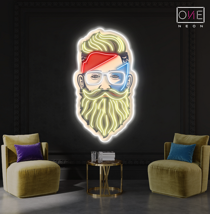 Bearded Barber Artwork Led Neon Sign