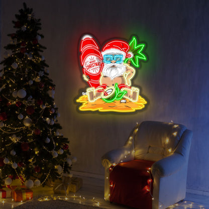Beach Santa Christmas LED Neon Sign