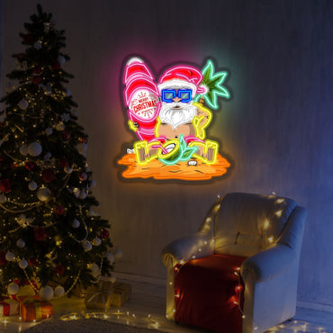 Beach Santa Christmas LED Neon Sign