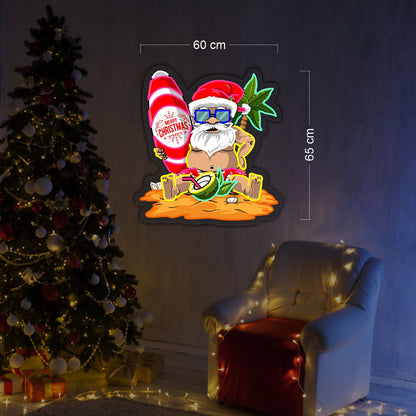 Beach Santa Christmas LED Neon Sign