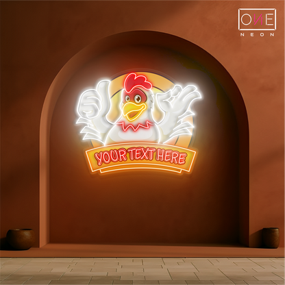 Custom Smile Chicken Artwork Led Neon Sign