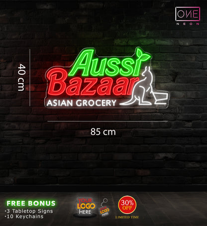 Aussi Bazaar Asian Grocery | LED Neon Sign