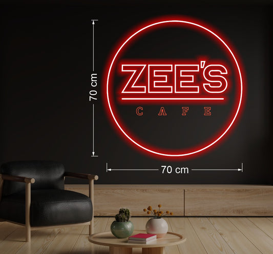 ZEE'S CAFE (RGB colour & waterproof) | LED Neon Sign