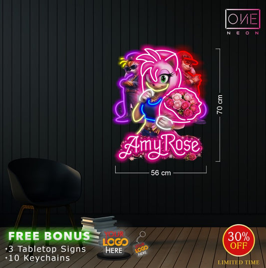 Amy Rose+ Sonic Boom ( 2 signs)| LED Neon Sign