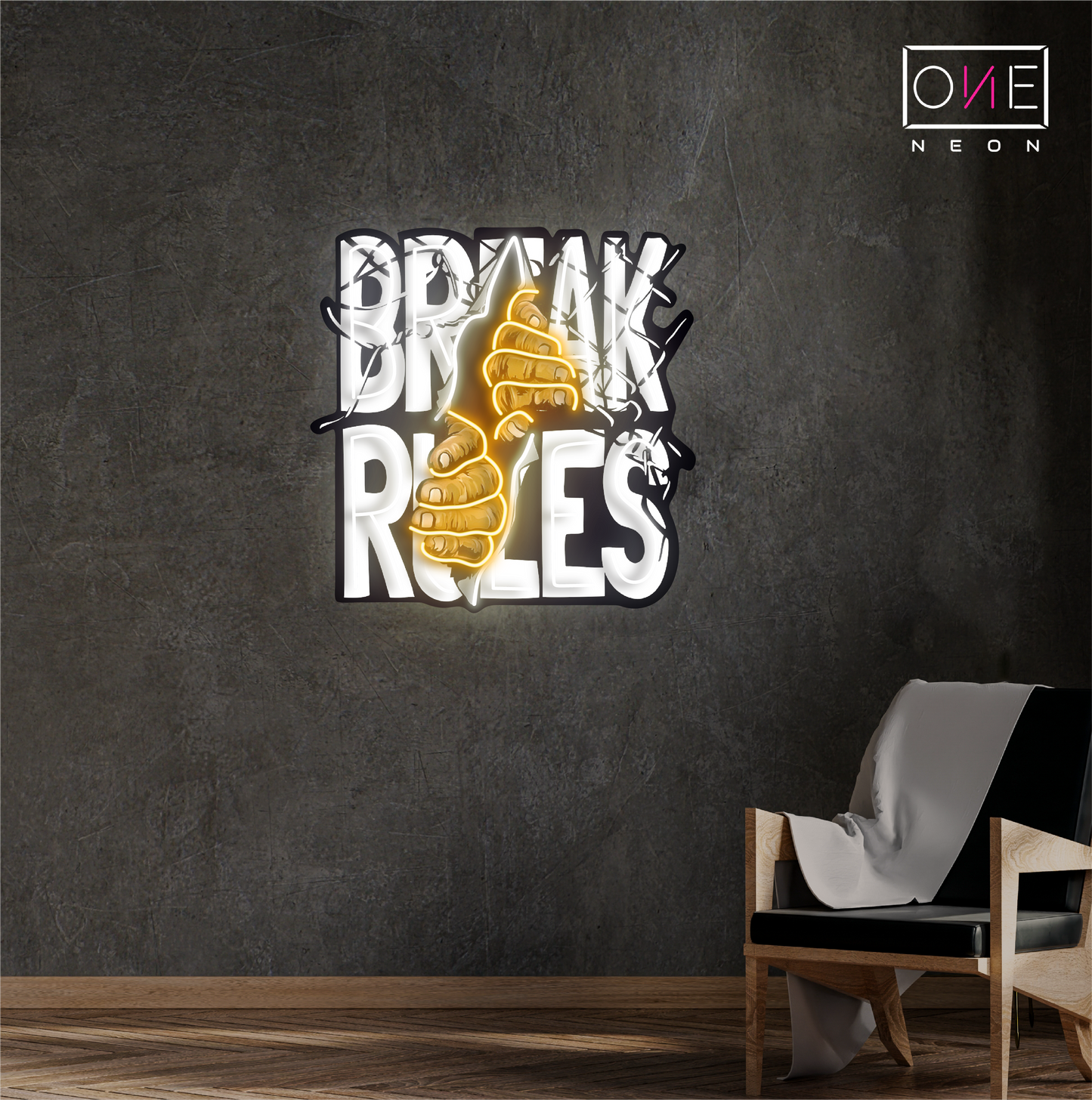 Break Rules Artwork Led Neon Sign