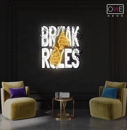 Break Rules Artwork Led Neon Sign