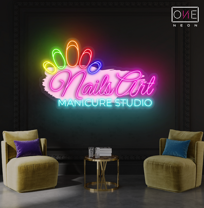 Enseigne au néon à LED pour studio de manucure Nails Art 