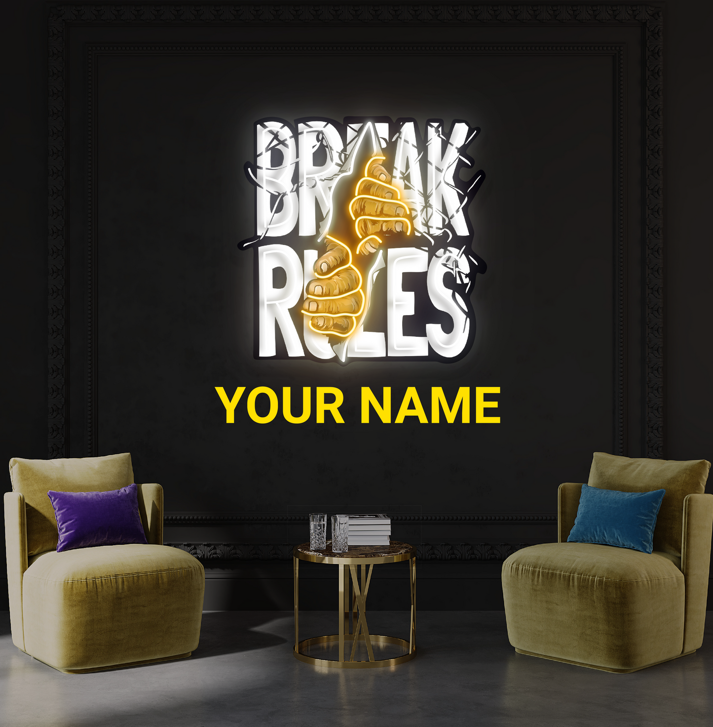 Break Rules Artwork Led Neon Sign