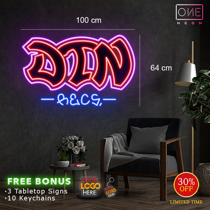 DIN Recs +Croc ( 2 signs)| LED Neon Sign