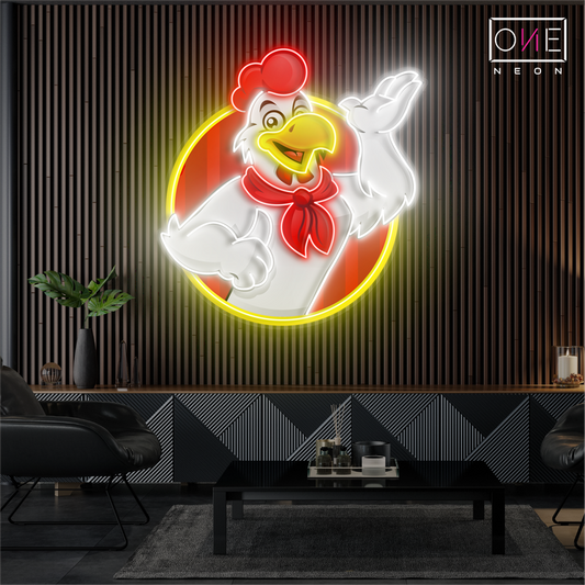 Happy Chicken Artwork Led Neon Sign