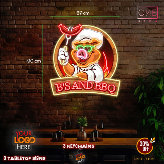 B'S AND BBQ| LED Neon Sign (waterproof)