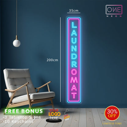 LAUNDROMAT + OPEN TO THE PUBLIC | LED Neon Sign (4 SIGNS)
