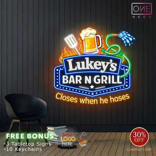 LUKEY'S BAR N GRILL | LED Neon Sign