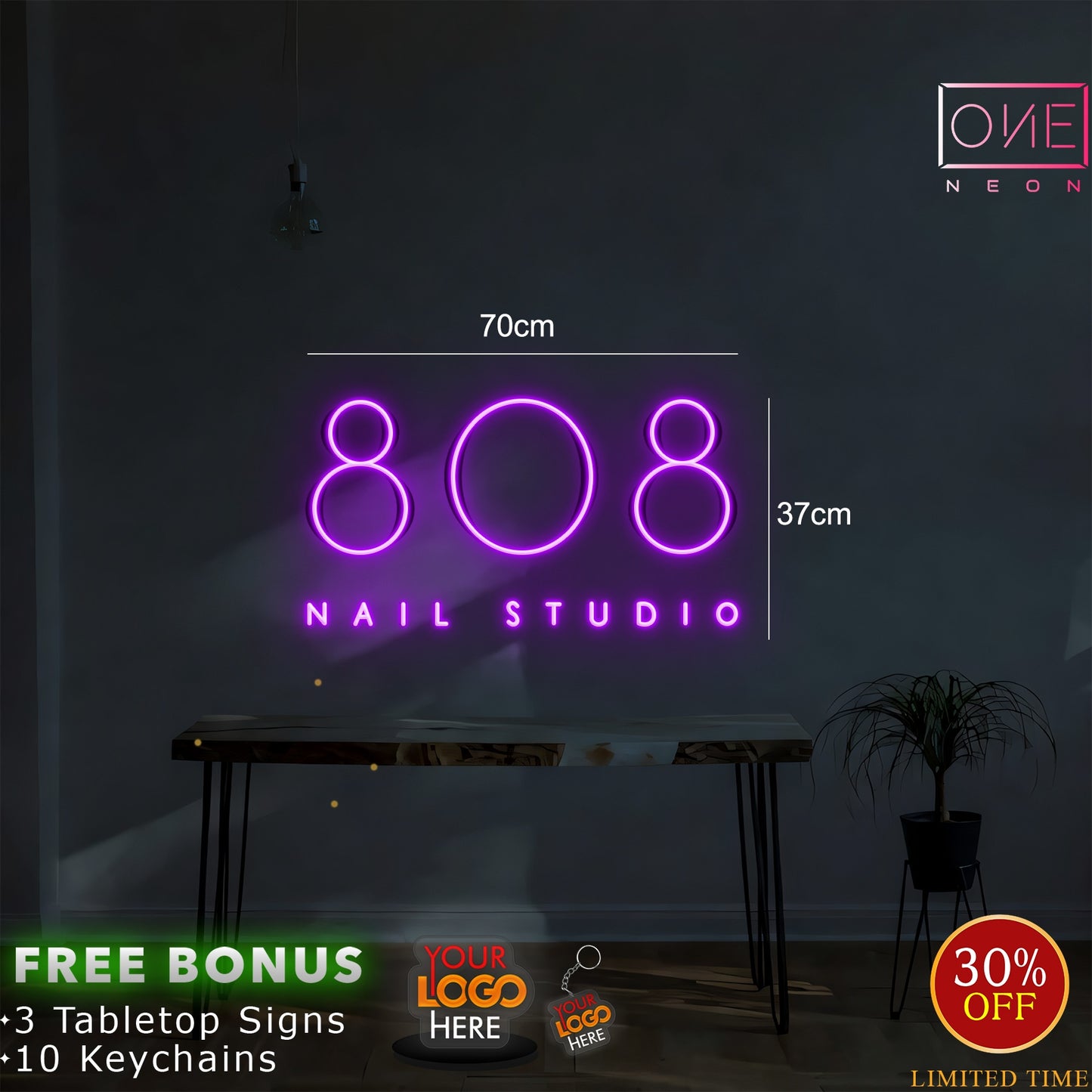 808 NAIL STUDIO | LED Neon Sign (waterproof option)