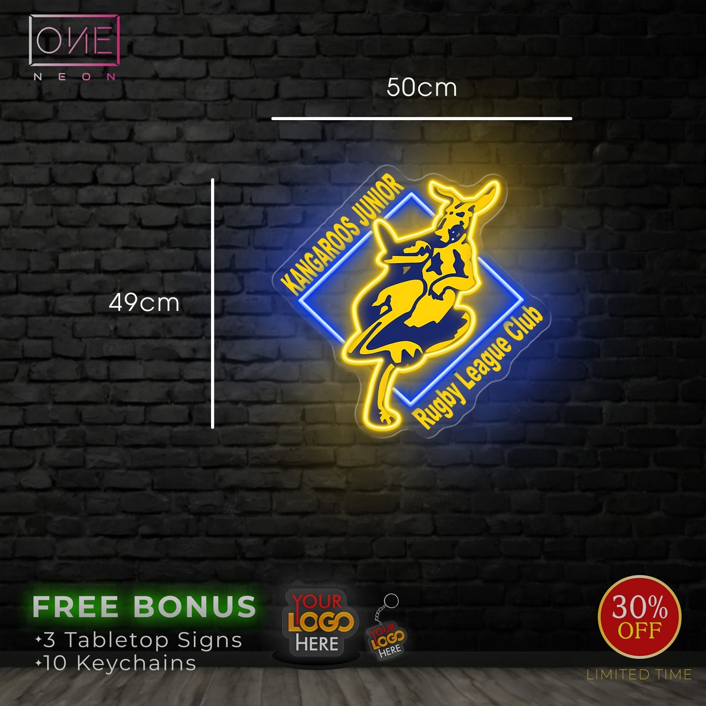 KANGAROOS JUNIOR RUGBY LEAGUE CLUB | LED Neon Sign