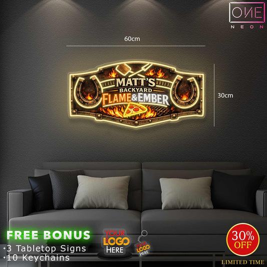 MATT'S BACKYARD FLAME & EMBER | LED Neon Sign (waterproof)