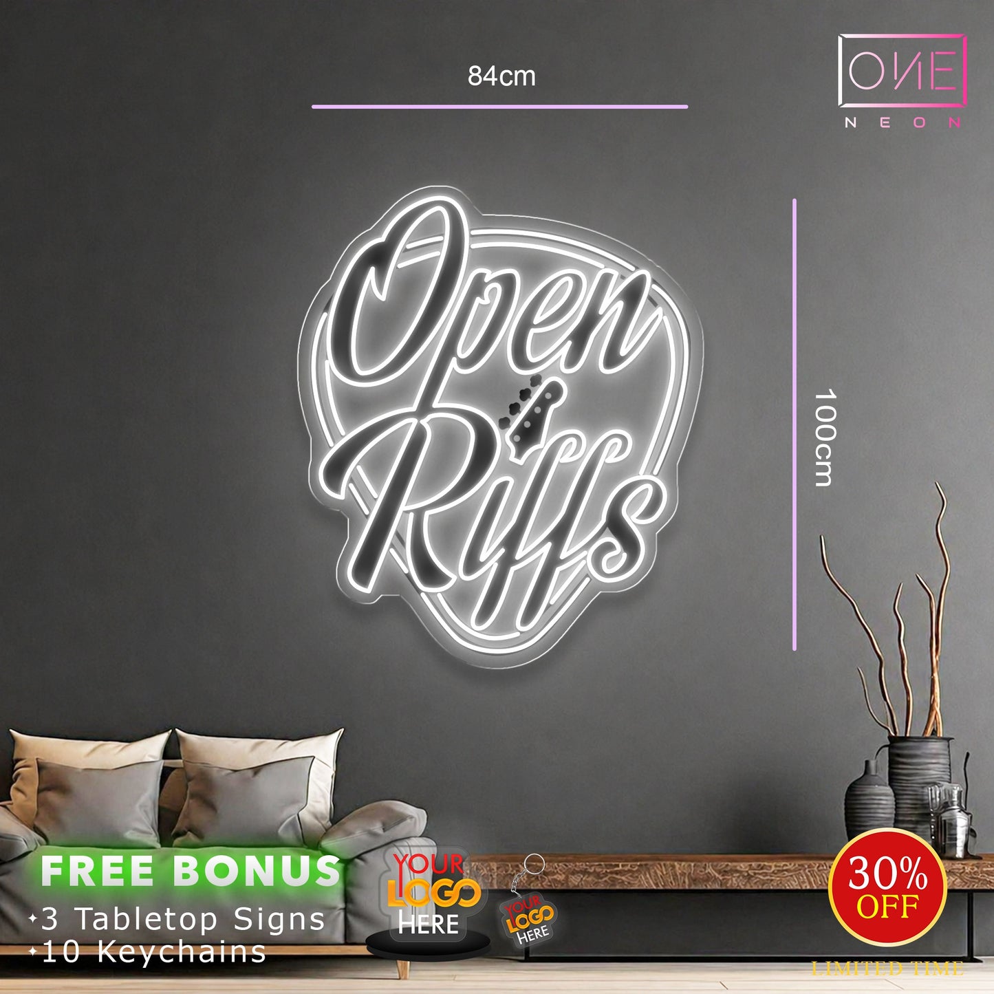 OPEN RIFFS | LED Neon Sign (waterproof)