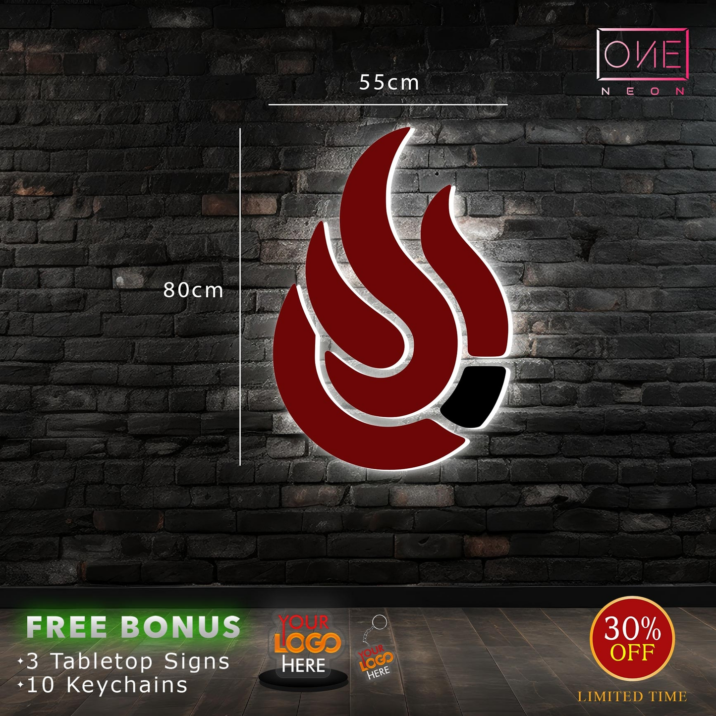 FLAME LOGO | Black-lit sign
