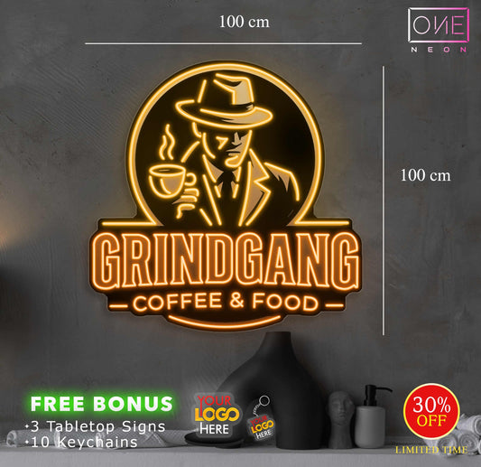 GRINDGANG COFFEE & FOOD  | LED Neon Sign (waterproof)