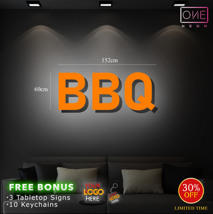BBQ + SMOKED | LED Neon Sign + 3D Channel letters sign