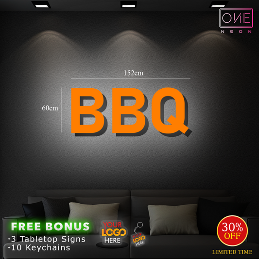 BBQ + SMOKED | LED Neon Sign + 3D Channel letters sign