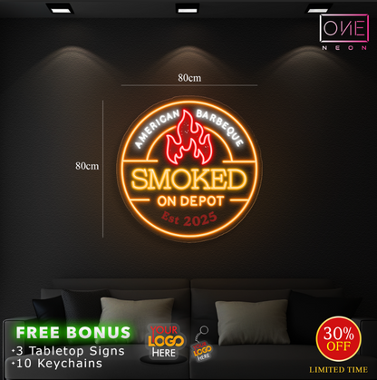 BBQ + SMOKED | LED Neon Sign + 3D Channel letters sign