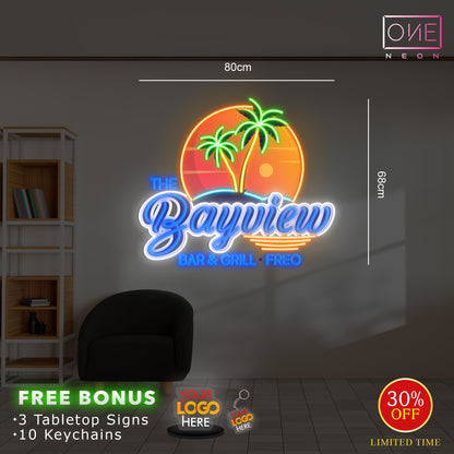THE BAYVIEW BAR & GRILL | LED Neon Sign (2 signs)