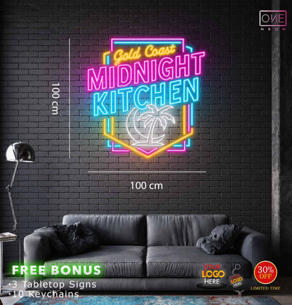 GOLD COAST MIDNIGHT KITCHEN| LED Neon Sign (waterproof option)