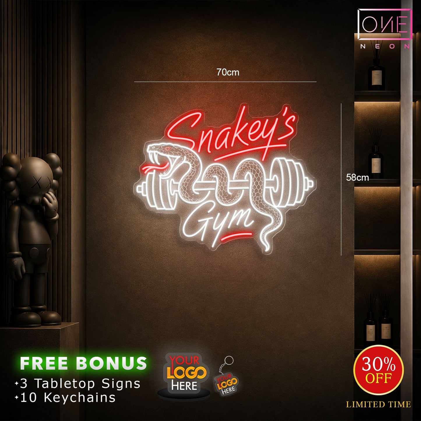 Snakey's Gym | LED Neon Sign