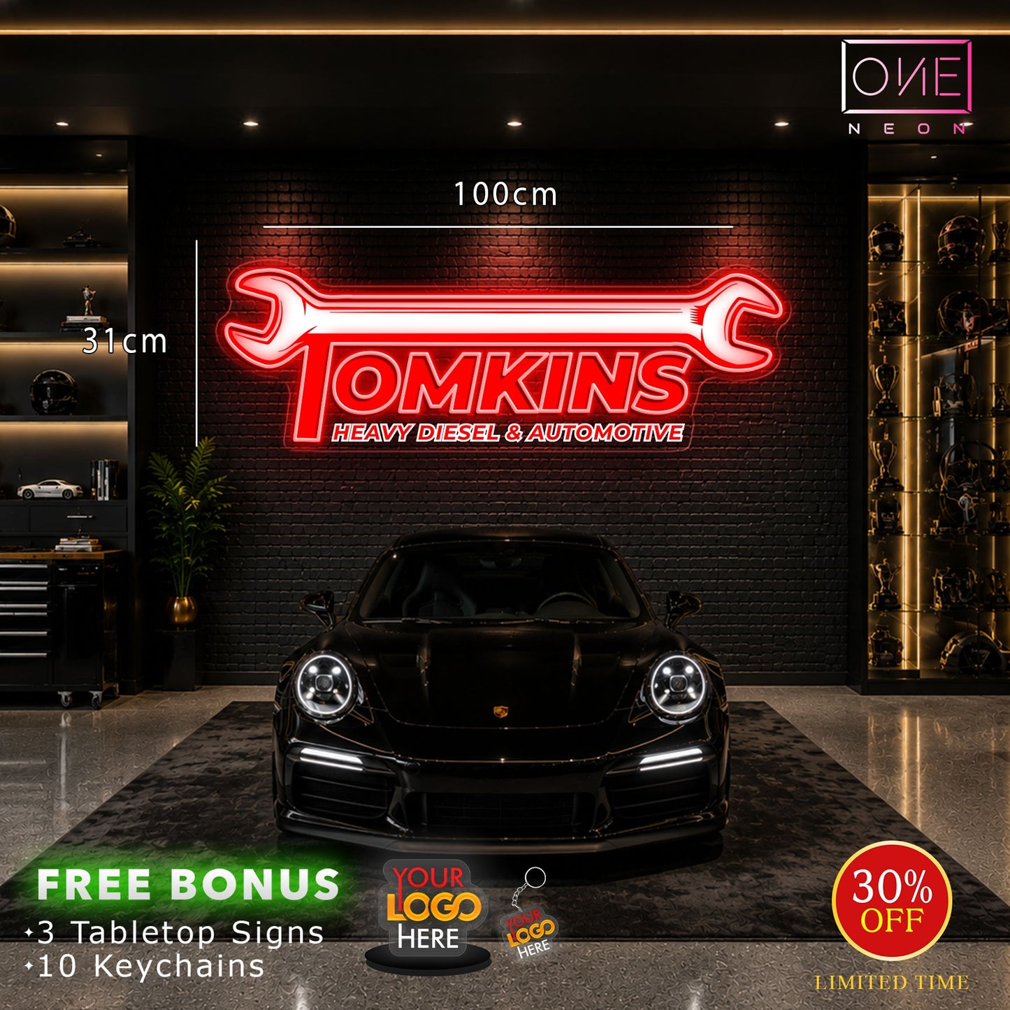 TOMKINS HEAVY DIESEL & AUTOMOTIVE | LED Neon Sign
