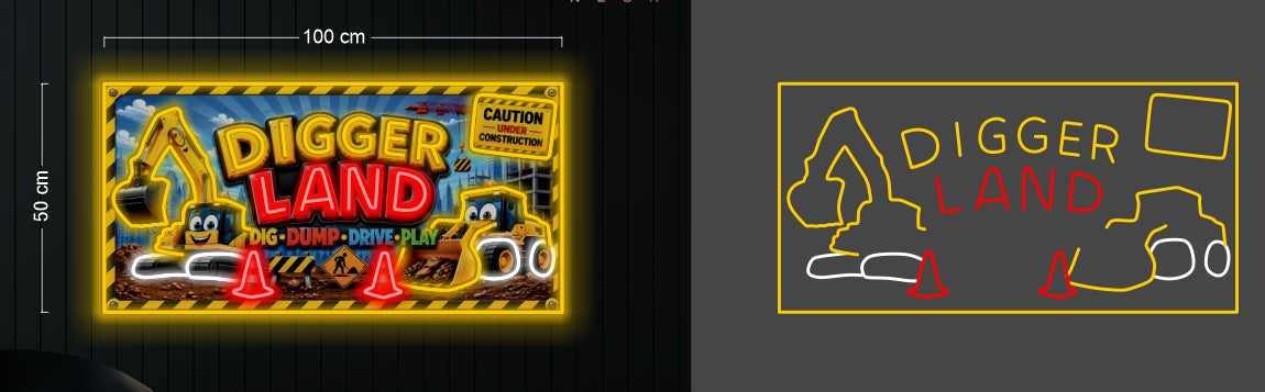 DIGGER LAND | LED Neon Sign (2 waterproof signs)