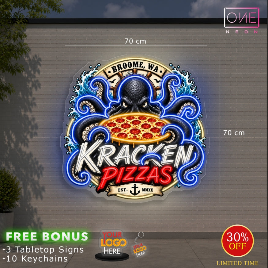 KRACKEN PIZZAS | LED Neon Sign