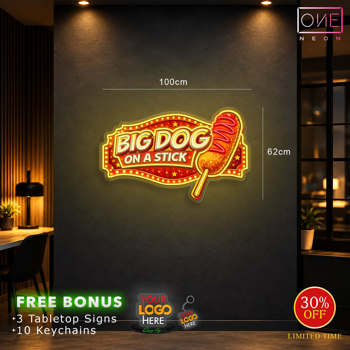 BIG DOG ON A STICK | LED Neon Sign