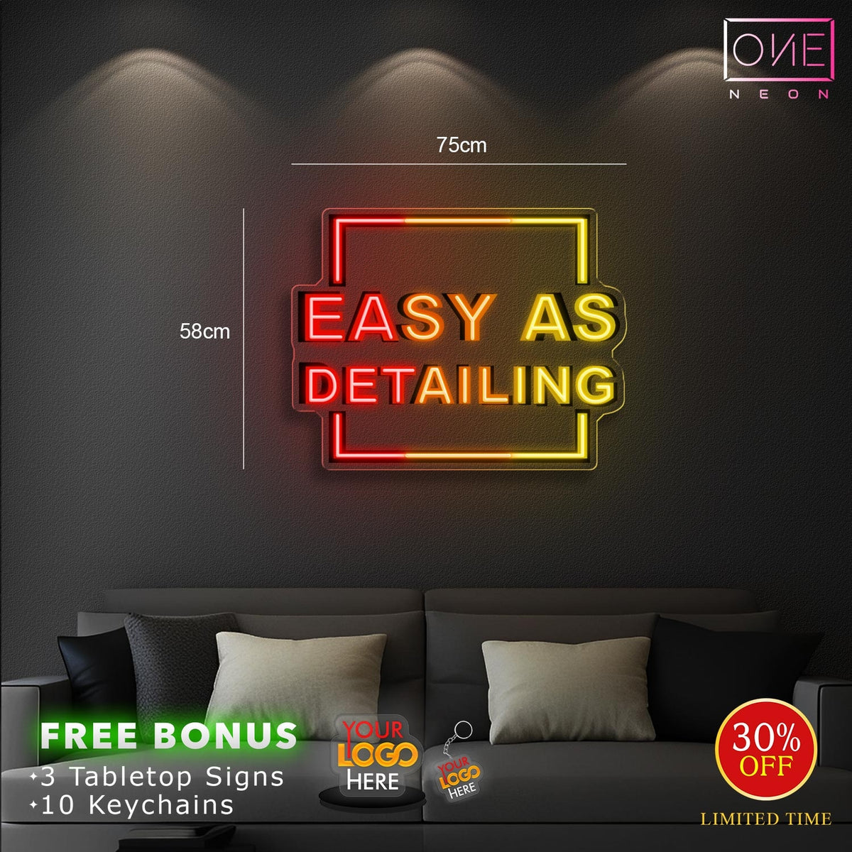 EASY AS DETAILING | LED Neon Sign
