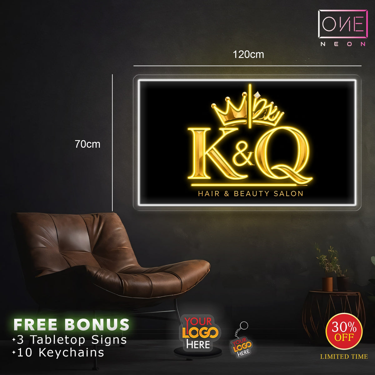 K & Q logo | LED Neon Sign